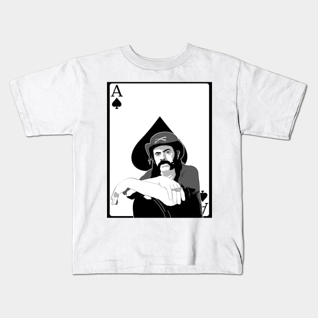 Ace of Spades Lemmy Kilmister Motorhead playing card Kids T-Shirt by Blaze_Belushi